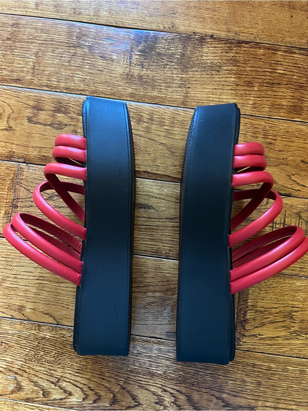 Vagabond Shoes Platform Sandals Leather Straps Red Size 7 - Picture 5 of 10